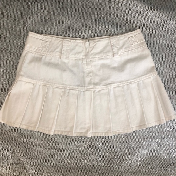 Juicy Couture Vintage Mini Denim Skirt Ivory White Large NWT! - Picture 2 of 9